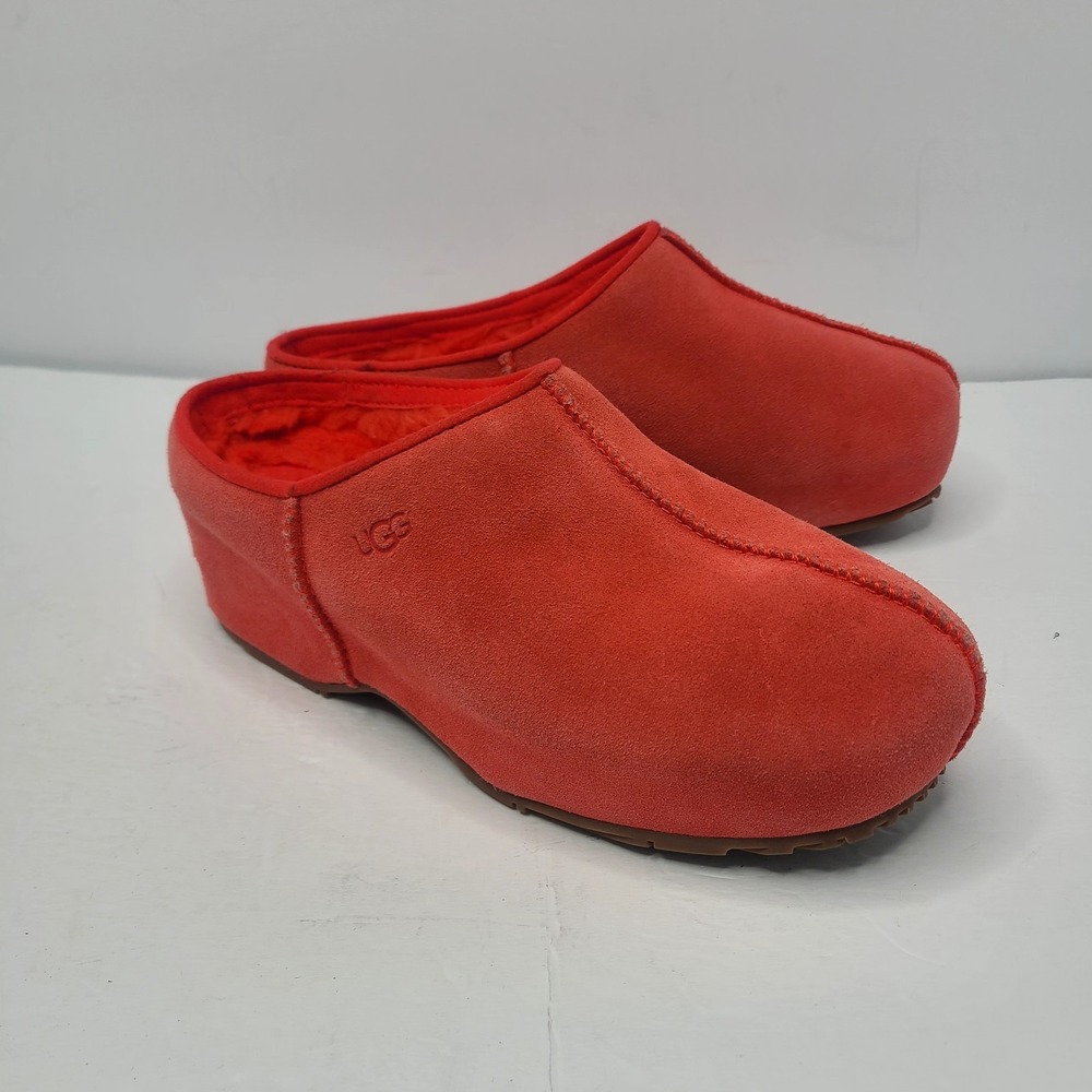 UGG Red Suede Clog Mules